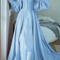 Women's A-Line/Princess Satin Prom Dresses Long Sweetheart Evening Party Gown Long Sleeves Formal Dress A661