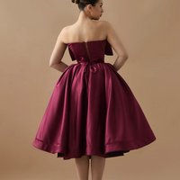 2024 Satin Short Prom Dresses with Big Bow Neckline - Thumbnail 1