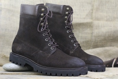 Handmade Men's Brown Suede Laceup Chukka Boot