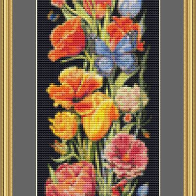 Butterflies and flowers cross stitch pattern