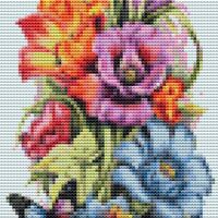 Butterflies And Flowers II Cross Stitch Pattern - Thumbnail 1