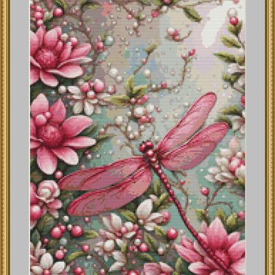 Dragonfly cross stitch pattern