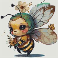 Honey Bee Cross Stitch Pattern - Thumbnail 1