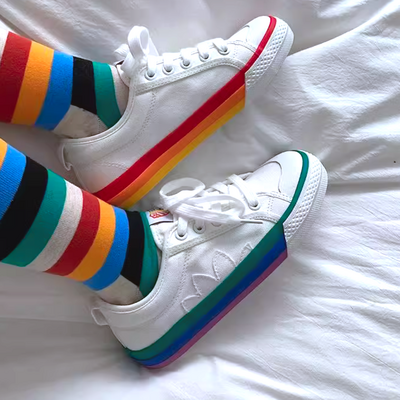 *free shipping*rainbow sneakers