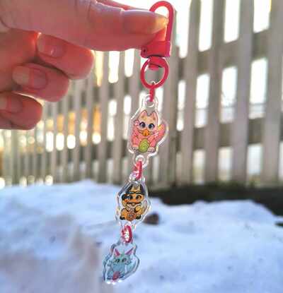 Lucky cats - Long Keychain 