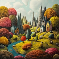 Whimsical Landscape Cross Stitch Pattern - Thumbnail 2