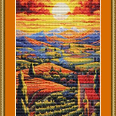 Countryside cross stitch pattern