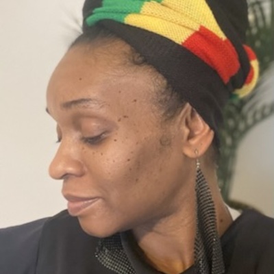 Black/red/gold/green rasta headwrap - Thumbnail 4