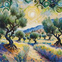 Olive Trees Cross Stitch Pattern - Thumbnail 1