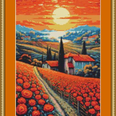 Sunset cross stitch pattern