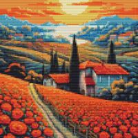 Sunset Cross Stitch Pattern - Thumbnail 1