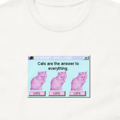Cats are the answer to everything t shirt - Thumbnail 3