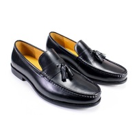 Men's tassel slip-on handmade genuine leather cowhideshoes rubber wear-resistant outsole  2 colors - Thumbnail 3