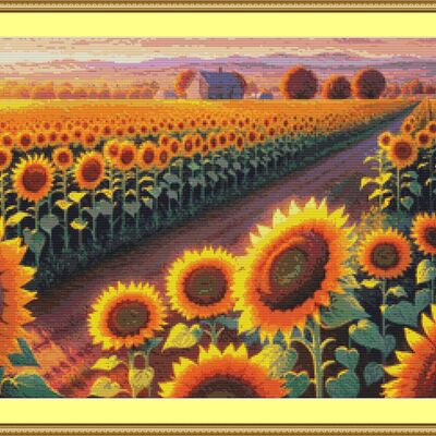 Sunflower fields cross stitch pattern - Thumbnail 3