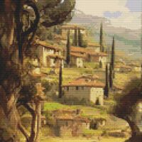 Italian Countryside Cross Stitch Pattern - Thumbnail 1