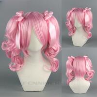 Aya Maruyama light pink body + double horse short curly hair cosplay wig - Thumbnail 2