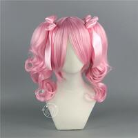 Aya Maruyama light pink body + double horse short curly hair cosplay wig - Thumbnail 4