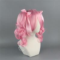 Aya Maruyama light pink body + double horse short curly hair cosplay wig - Thumbnail 5