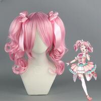 Aya Maruyama light pink body + double horse short curly hair cosplay wig - Thumbnail 7