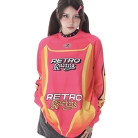 Original American Retro Lettering Flame Racing Pullover Sweatshirt - Thumbnail 1