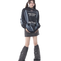 Original American Retro Lettering Flame Racing Pullover Sweatshirt - Thumbnail 3