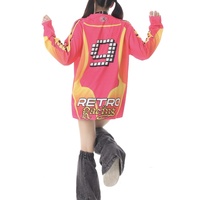 Original American Retro Lettering Flame Racing Pullover Sweatshirt - Thumbnail 4