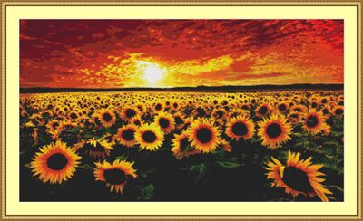 Sunflower Sunset Cross Stitch Pattern