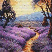 Lavender Mosaic Cross Stitch Pattern - Thumbnail 1