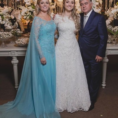 Sky blue mother of the bride dresses with beaded