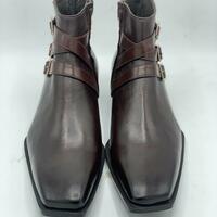  Handmade Unique  Leather High  Ankle Boots - Thumbnail 1