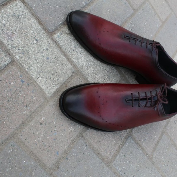 Unique Handmade patina Leather dress Shoes For Men