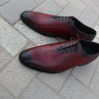 Unique Handmade patina Leather dress Shoes For Men - Thumbnail 1