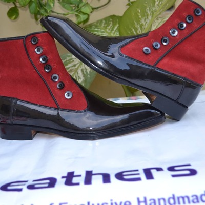 New mens handmade genuine crafted  leather winter long boots