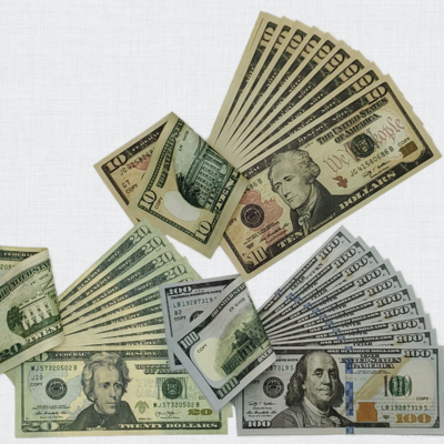 Prop dollar 200 Pieces Play Money  Special mixed ( $100 + $20 + $10 ) for Movie set,video,TV,Double sided,full Print