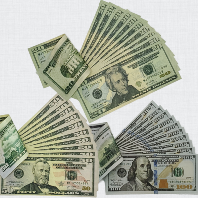 Replica money 300 Pieces Mixed ( $100+$50+$20 ) Double sided.Full print prop dollar, for enjoy gift,education,video