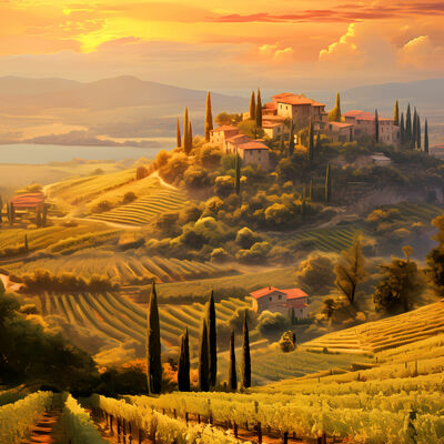 Evening landscape cross stitch pattern