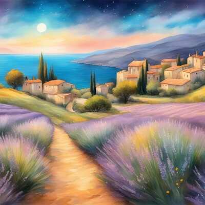 French village cross stitch pattern