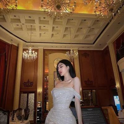 Sexy a line split sequin prom dresses