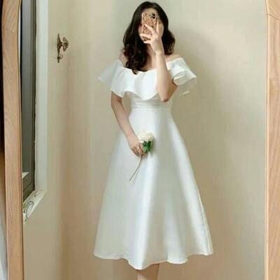 Simple a line evening party dress