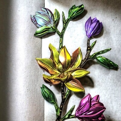 Flower branch wall decoration home decor 3d 
