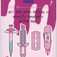 all the pink things <3 glittery acrylic keychain blind bag - Thumbnail 2