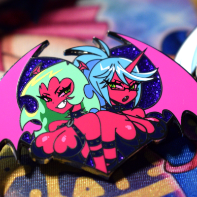 Demon sisters enamel pin