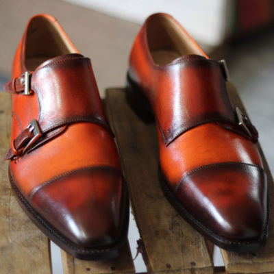 Classic handmade double monk strap dress shoes - Thumbnail 2