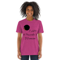 "I Am a Proverbs 31 Woman" Short sleeve t-shirt - Afro Design - Thumbnail 3