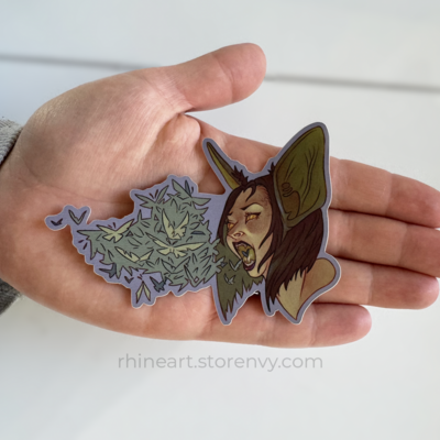 Vampire bat babe sticker