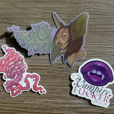 Vampire valentine sticker set