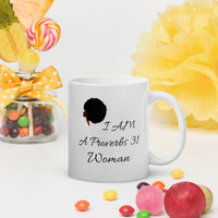 "I Am a Proverbs 31 Woman" White glossy mug - Thumbnail 2