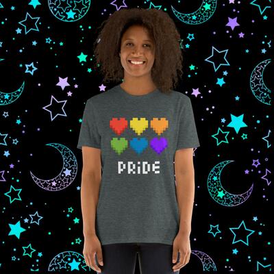 Pixel heart pride unisex t-shirt