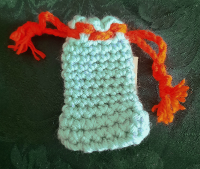 Pouch -  Aqua with Orange Tie