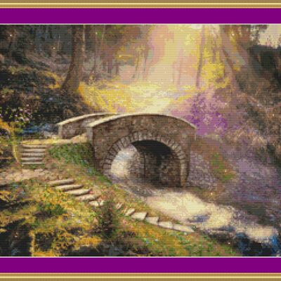 Magical bridge cross stitch pattern
